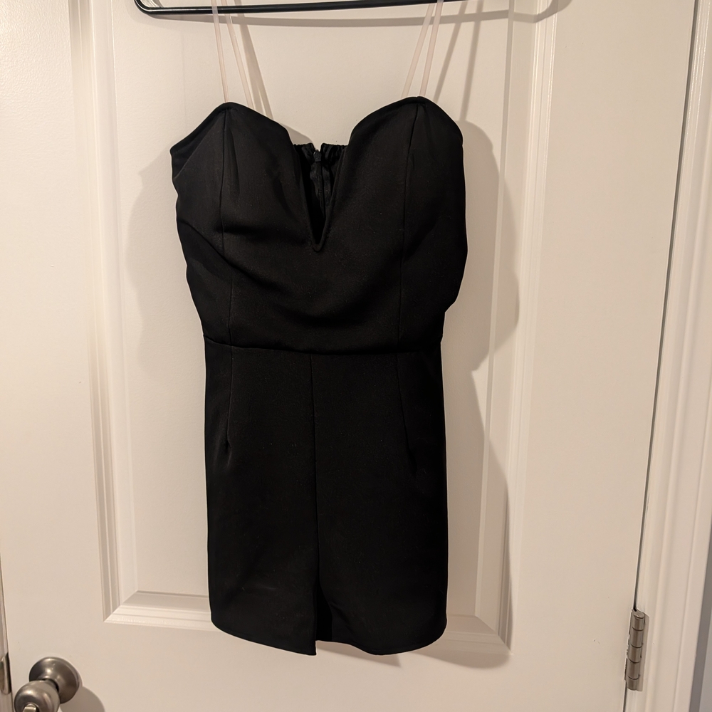 Elegant Black Strapless Romper